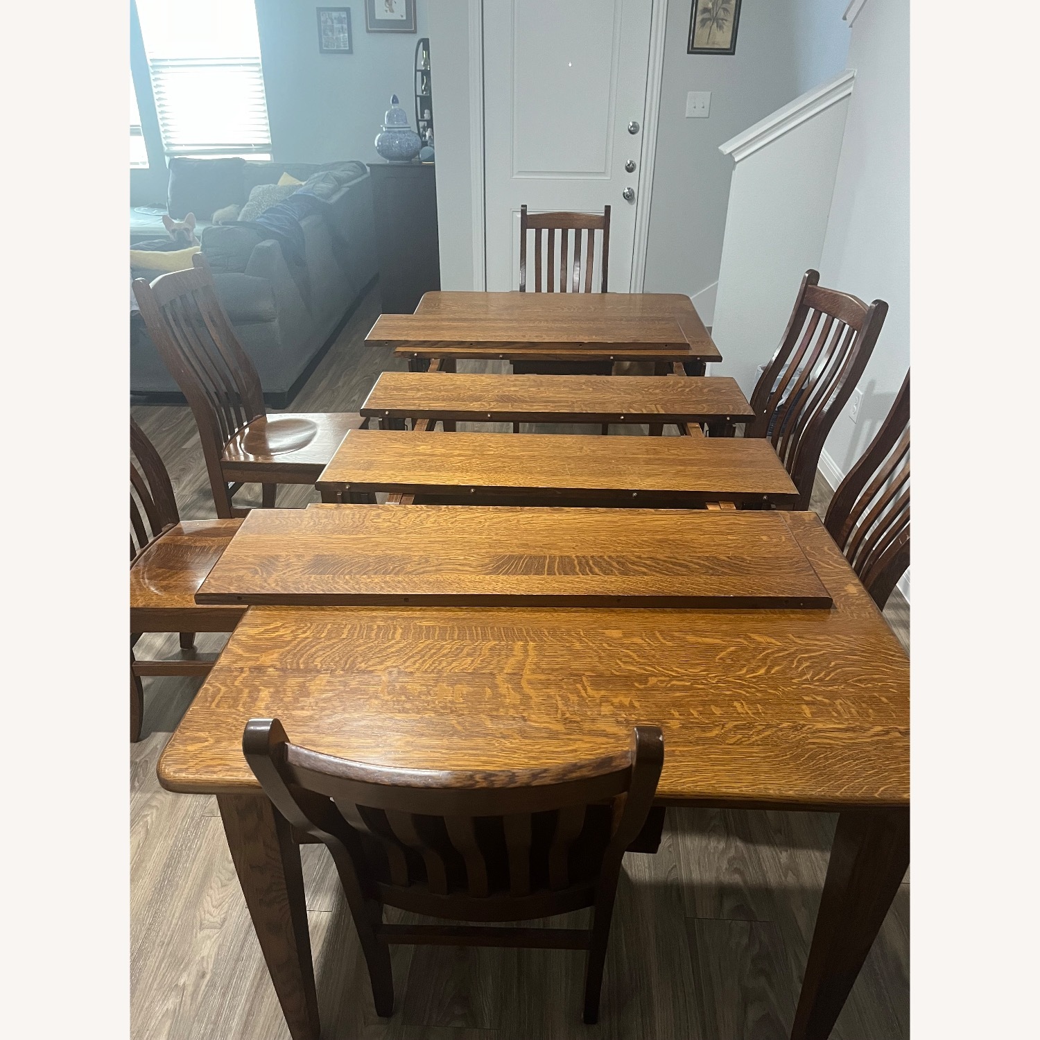 Simply Amish Dark Brown Wood Dining Table - image-4