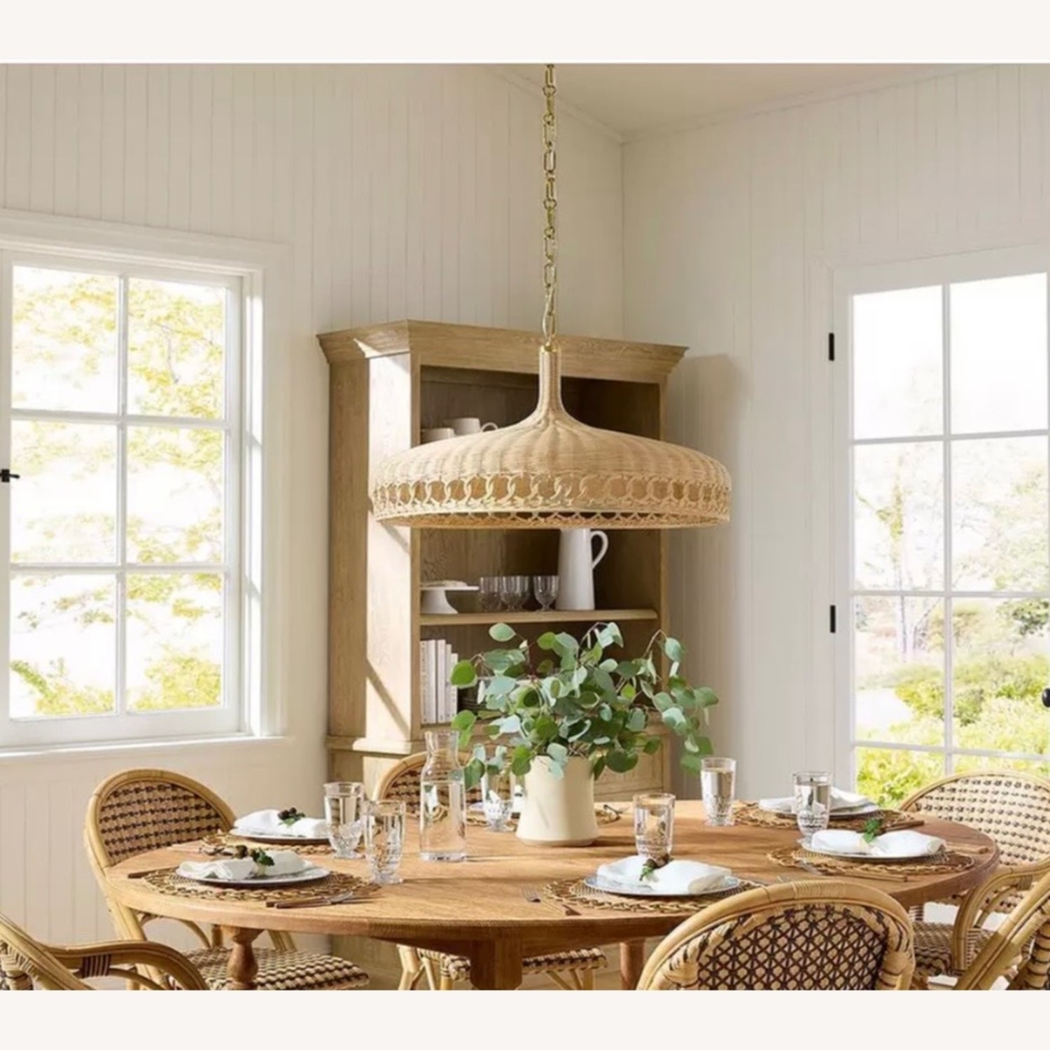 Serena & Lily Wyecreek Natural Rattan Ceiling Lamp - image-2