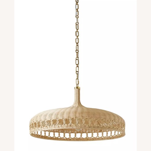 Used Serena & Lily Wyecreek Natural Rattan Ceiling Lamp for sale on AptDeco