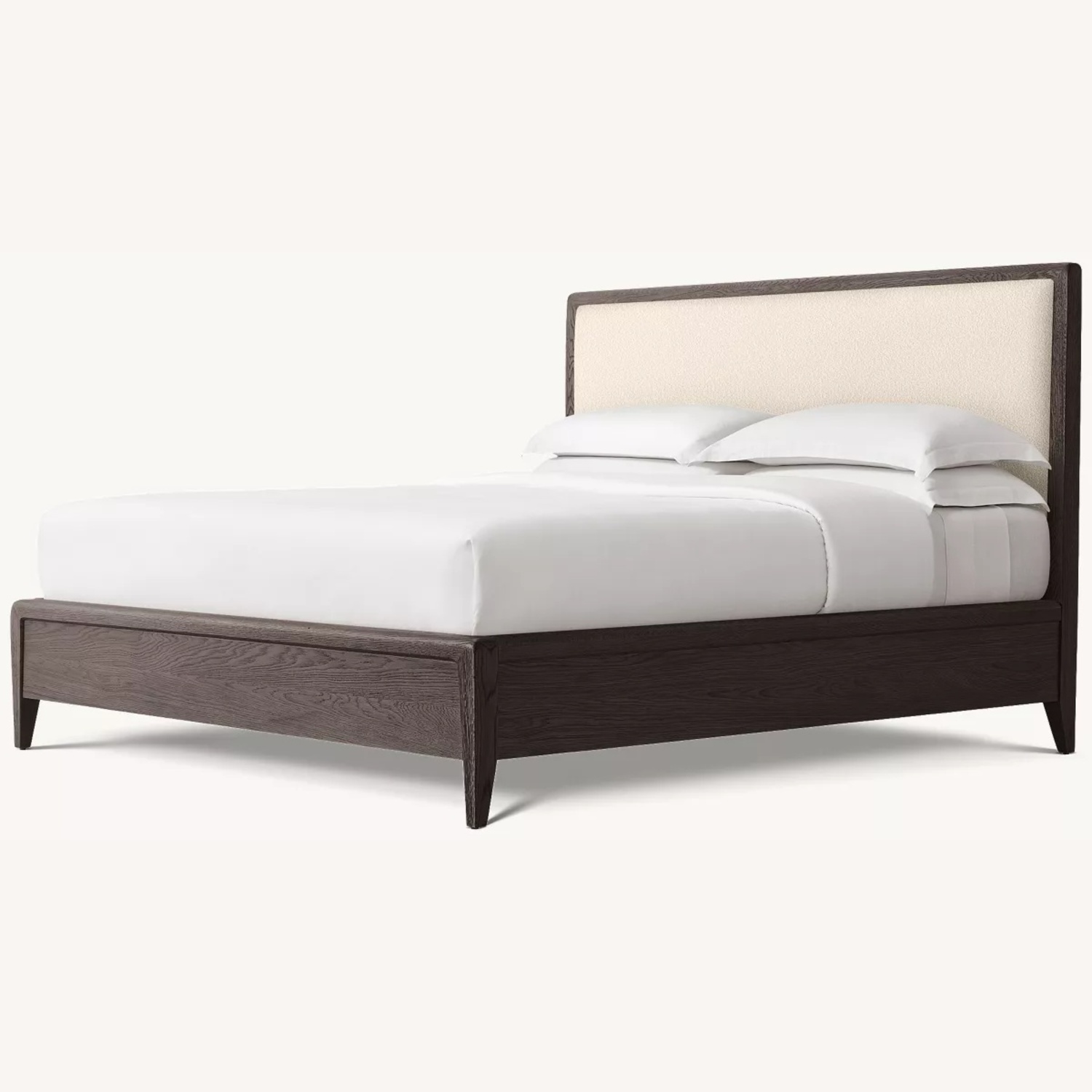 Restoration Hardware Dark Brown Wood Queen Bed - image-0