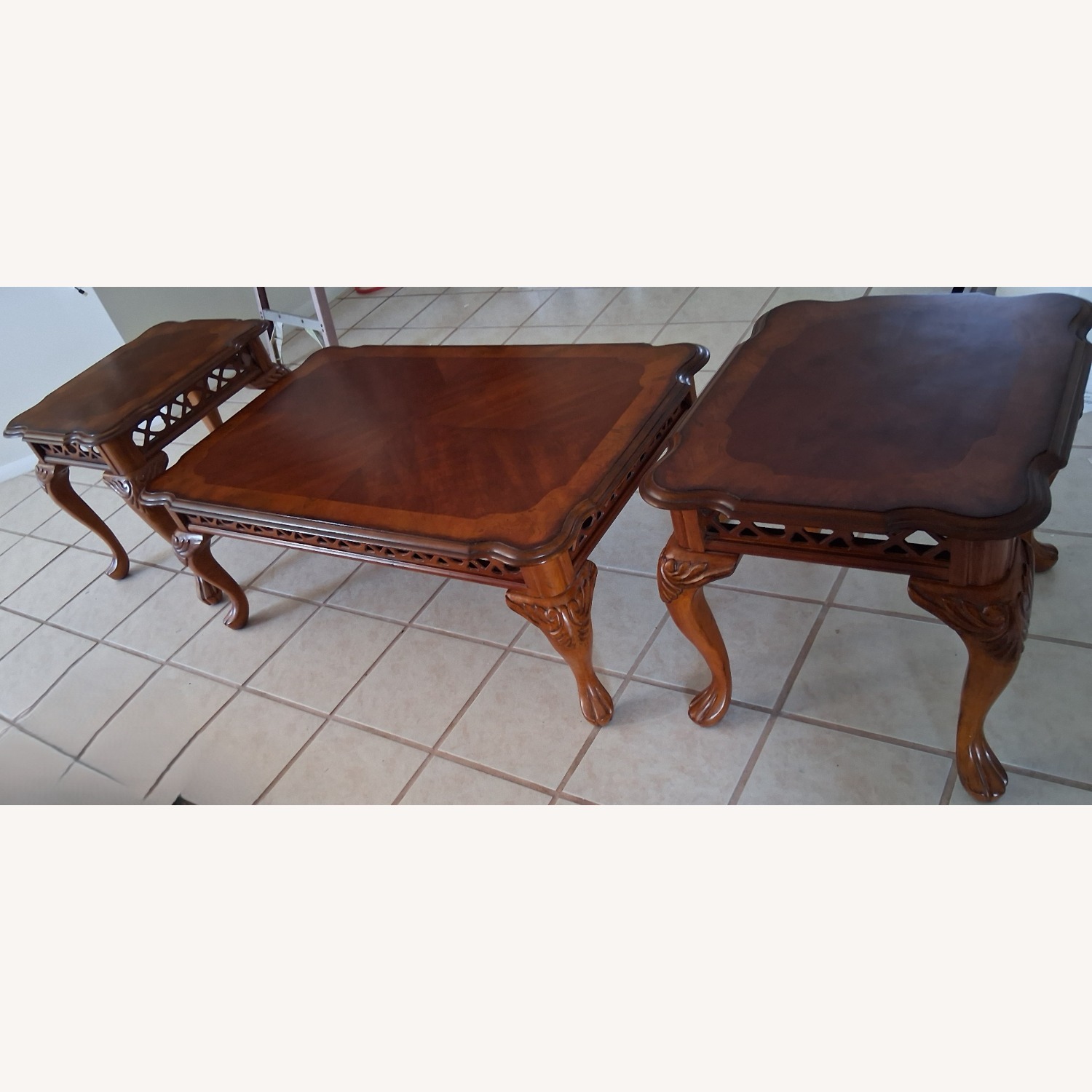 Chippendale Style Coffee & End Table Set - image-1