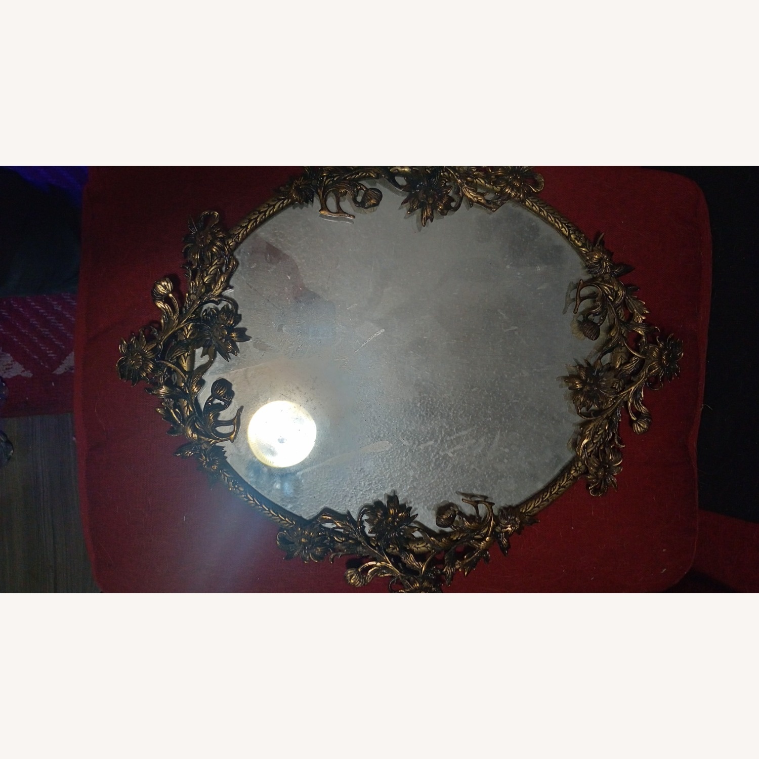 Antique Brass Wall Mirror - image-3
