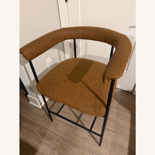 Used Amazon Light Brown Leather Stools for sale on AptDeco