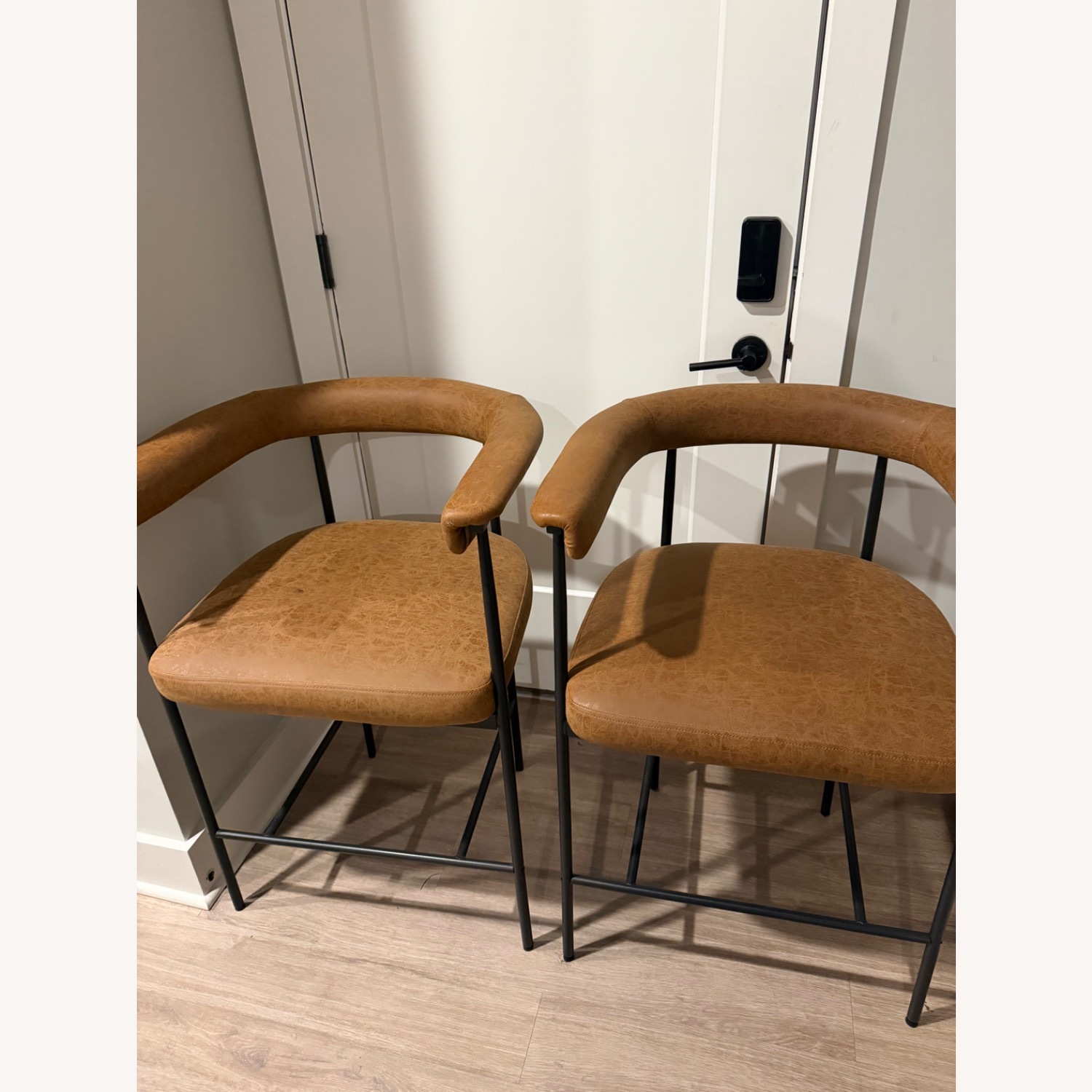 Amazon Light Brown Leather Stools - image-4