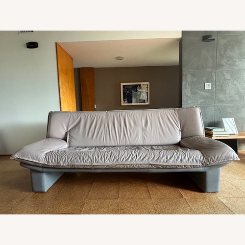 Used Light Gray Leather 3+ Piece Sectional for sale on AptDeco
