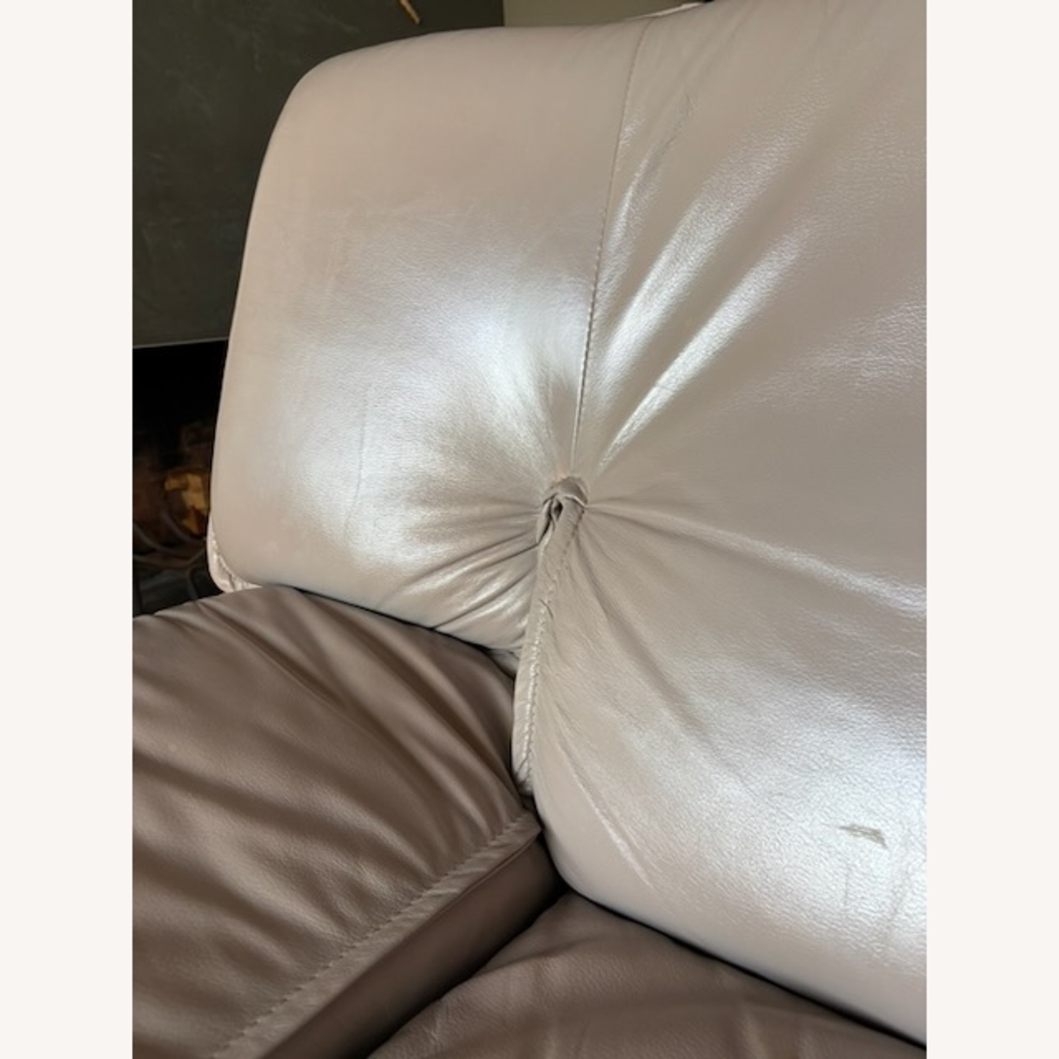 Light Gray Leather 3+ Piece Sectional - image-3