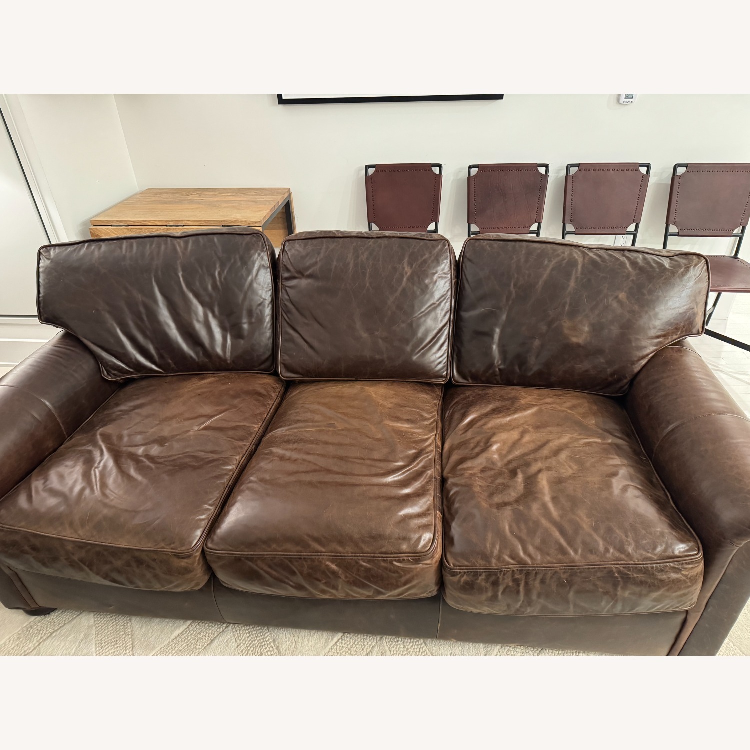 Restoration Hardware Dark Brown 3+ Seater Sofa - image-4
