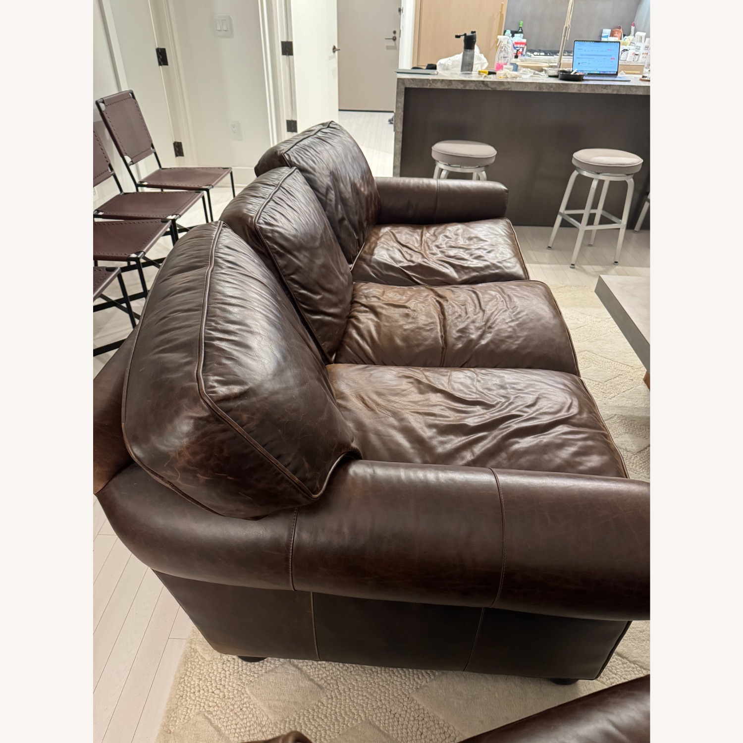 Restoration Hardware Dark Brown 3+ Seater Sofa - image-2