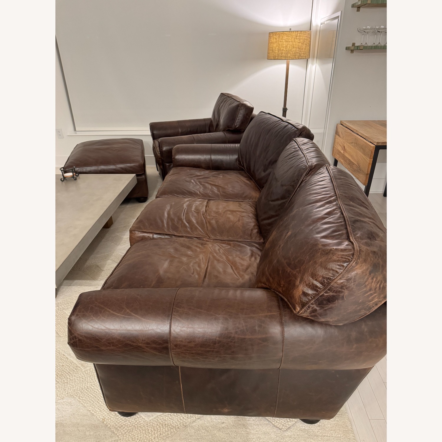 Restoration Hardware Dark Brown 3+ Seater Sofa - image-3