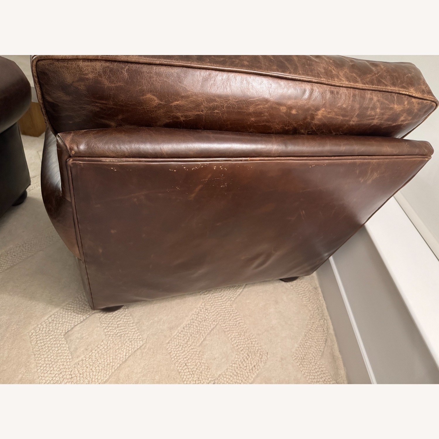 Restoration Hardware Dark Brown Leather Armchair - image-5