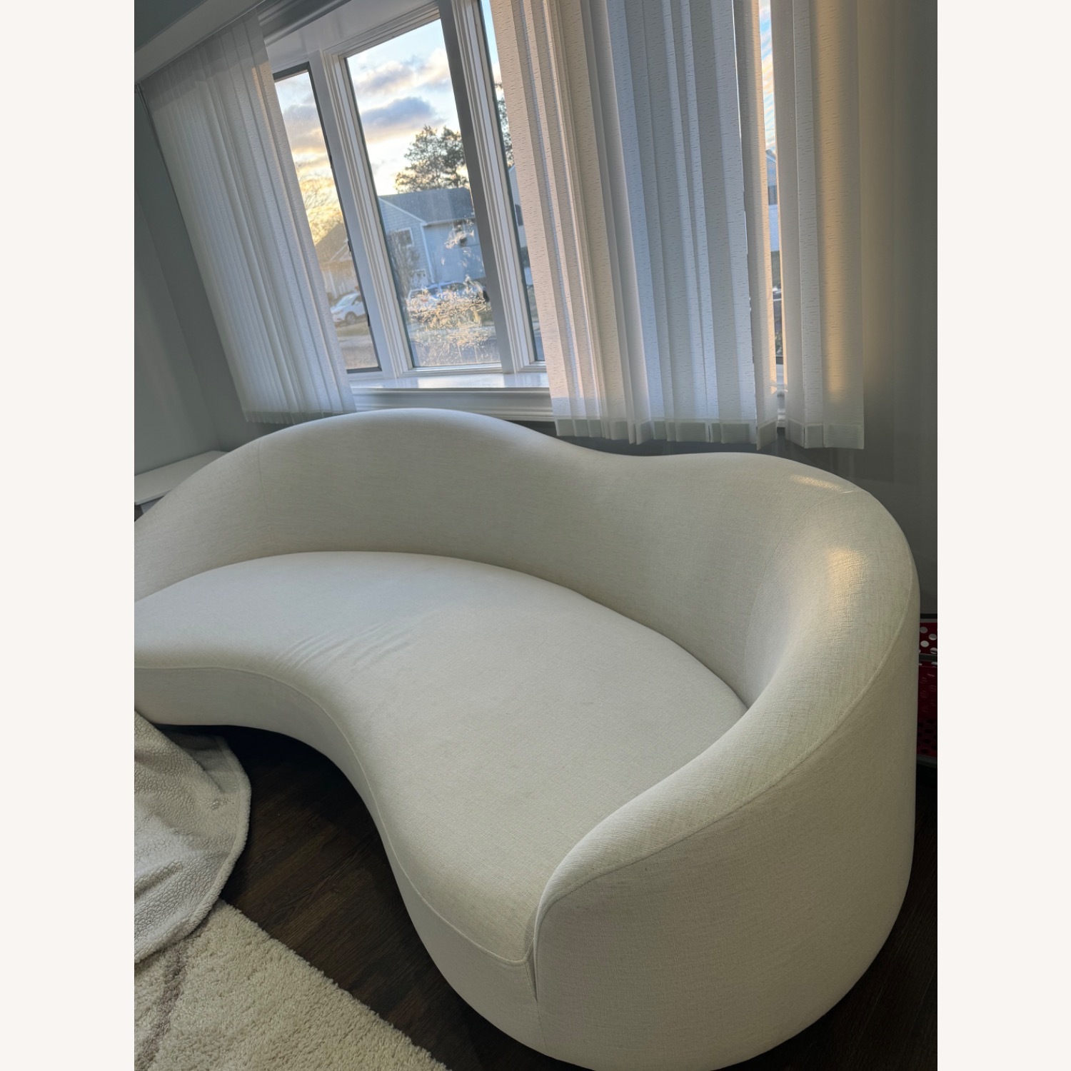 CB2 Curvy Ivory White Sofa - image-3