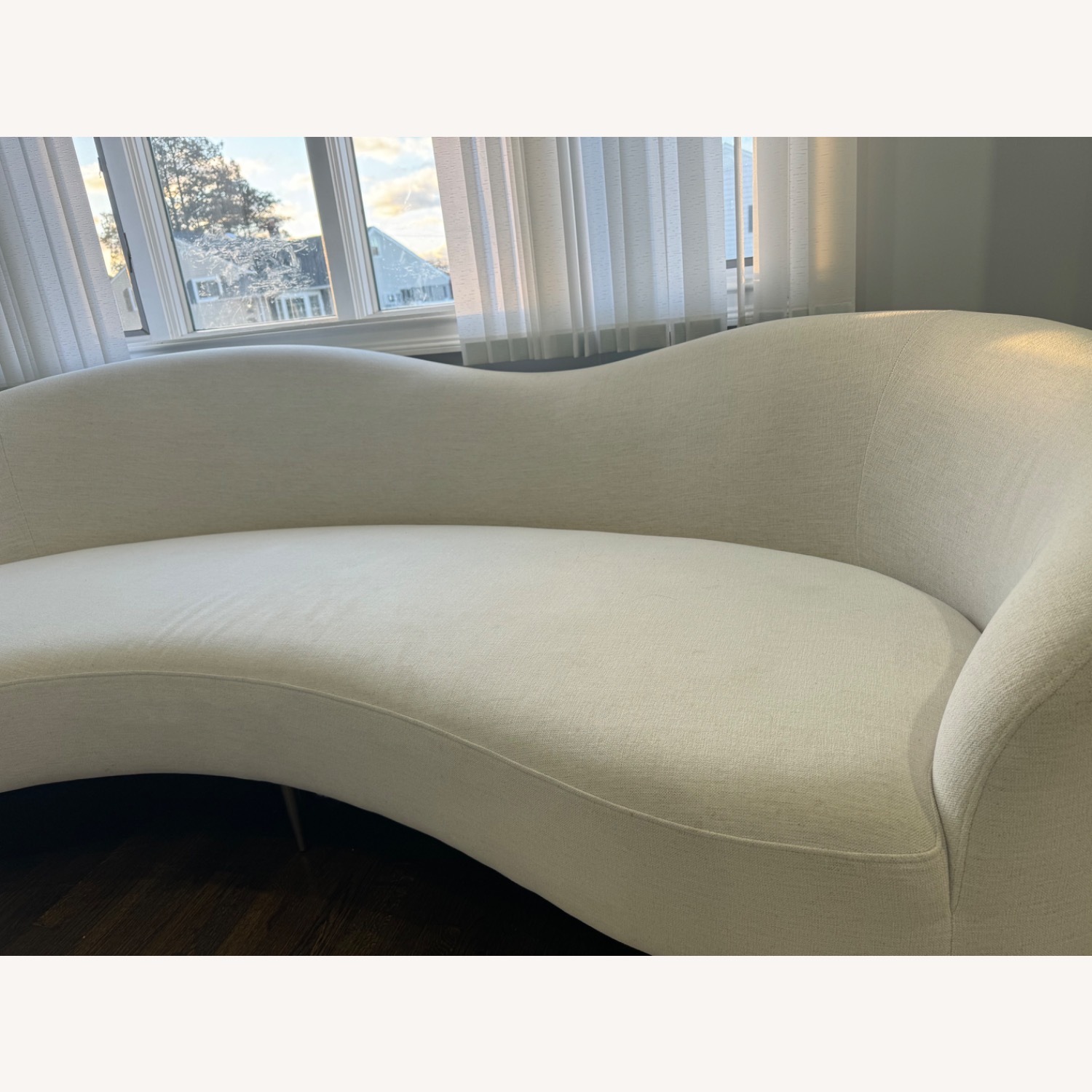 CB2 Curvy Ivory White Sofa - image-6
