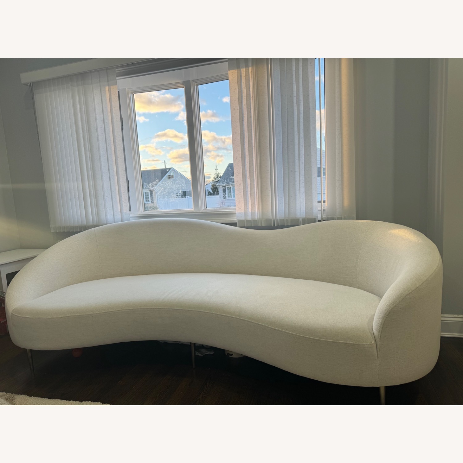 CB2 Curvy Ivory White Sofa - image-5
