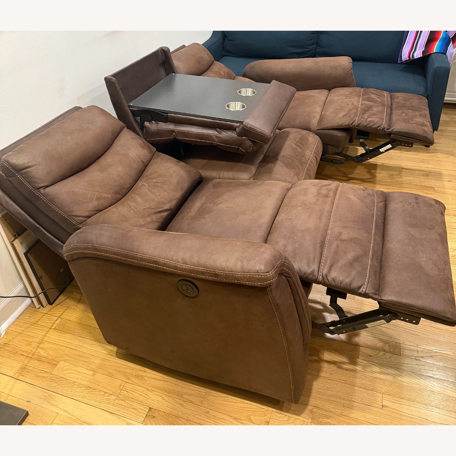 Bob's Discount Furniture Forte Microsuede Power Reclining 3 Seater Sofa - image-4