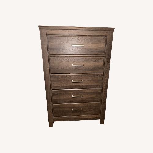 Used Art Van Dark Brown Wood Veneer Dresser for sale on AptDeco