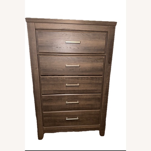 Used Art Van Dark Brown Wood Veneer Dresser for sale on AptDeco