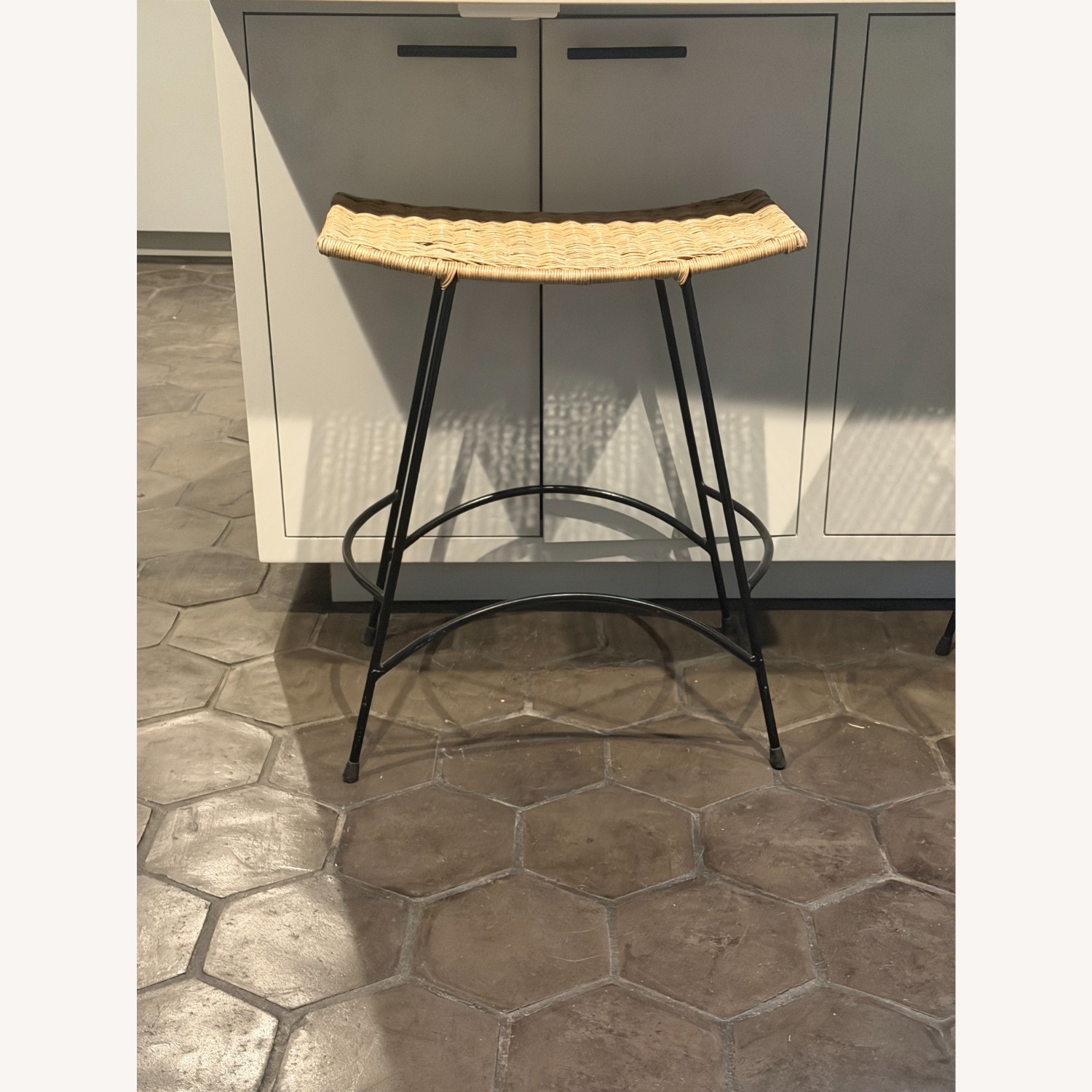 Vintage/Antique Natural Wicker Stools - image-2