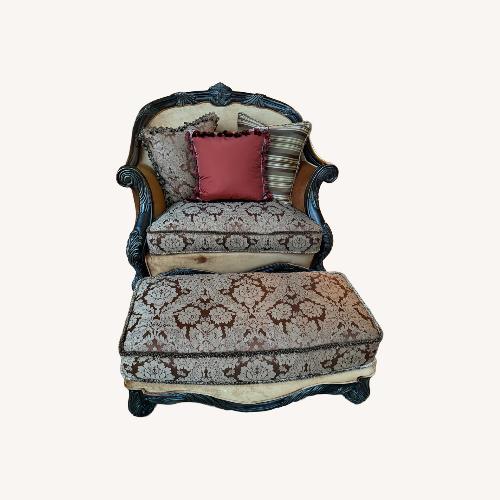 Used Michael Amini Loveseat w Ottoman for sale on AptDeco