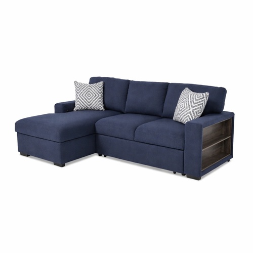 Used Playday Navy 93'' 2 Pc. Sleeper Chaise Sectional  for sale on AptDeco