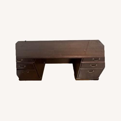 Used Dark Brown Wood Desk for sale on AptDeco