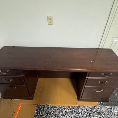 Used Dark Brown Wood Desk for sale on AptDeco