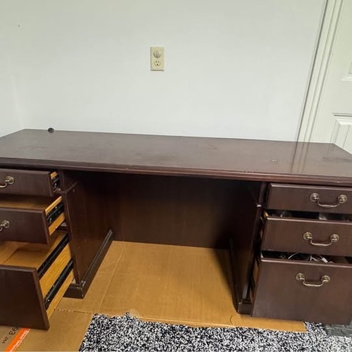 Used Dark Brown Wood Desk for sale on AptDeco