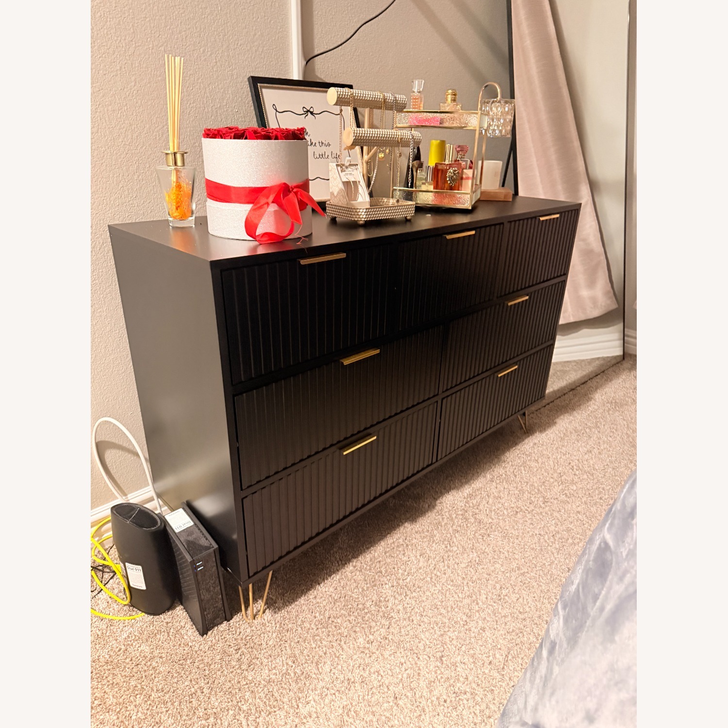 7-Drawer Dark Brown Wood Dresser - image-3