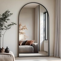 Black Aluminum Floor Mirror