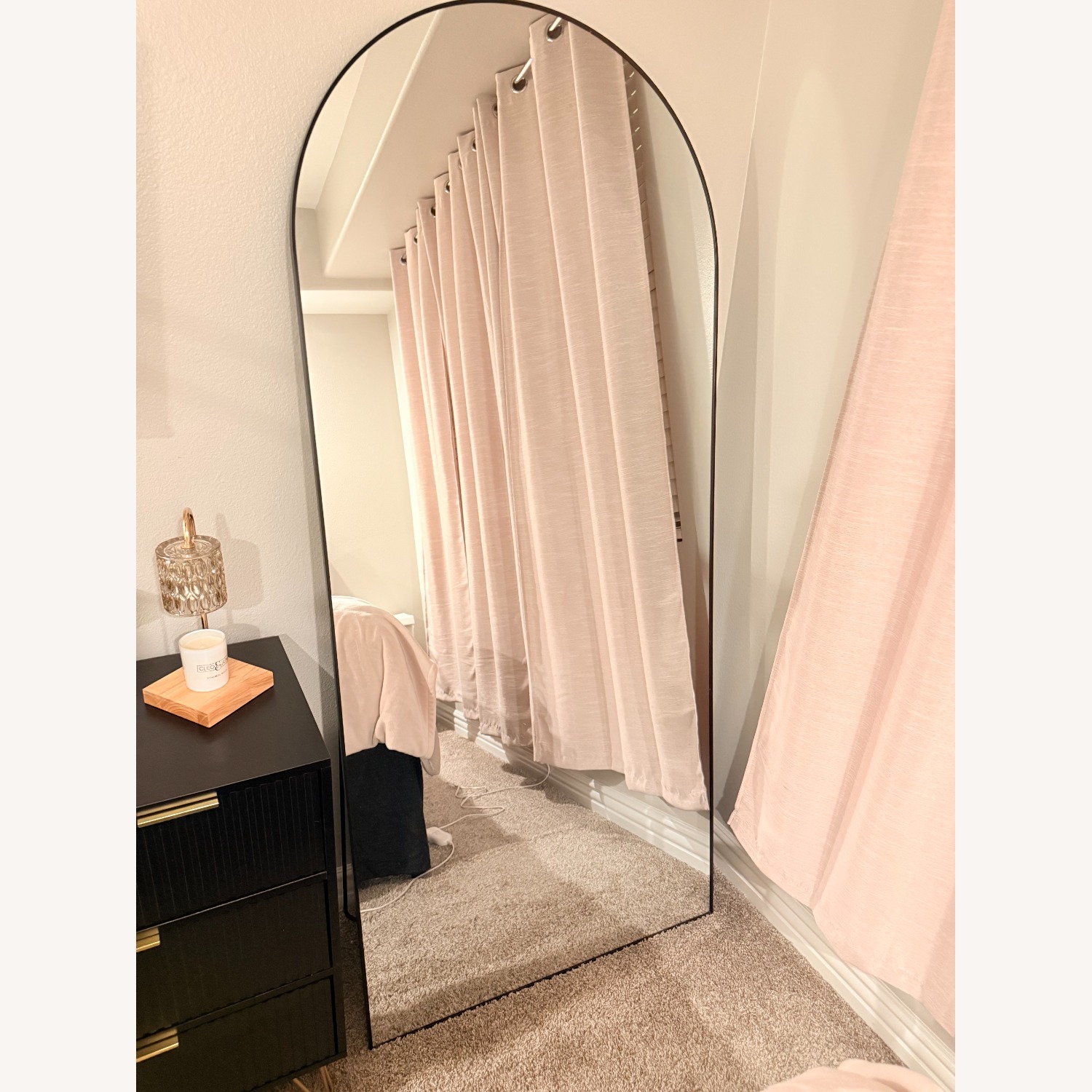 Black Aluminum Floor Mirror - image-1