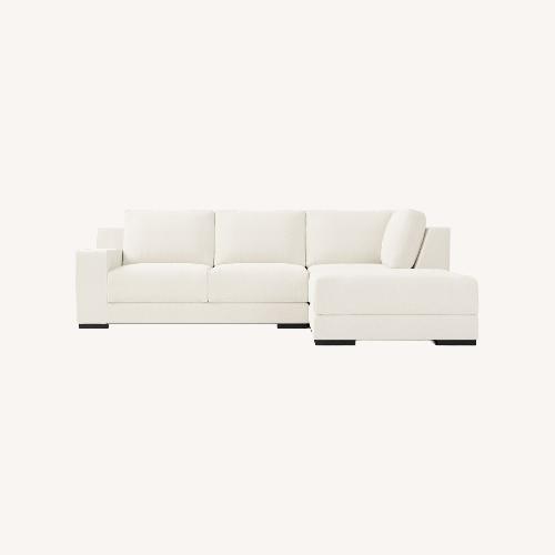 Used West Elm Dalton White Fabric 3+ Piece Sectional for sale on AptDeco