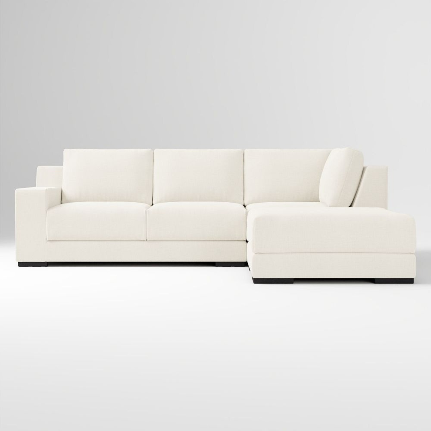 West Elm Dalton White Fabric 3+ Piece Sectional - image-7