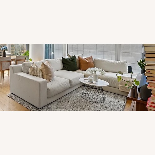 Used West Elm Dalton White Fabric 3+ Piece Sectional for sale on AptDeco