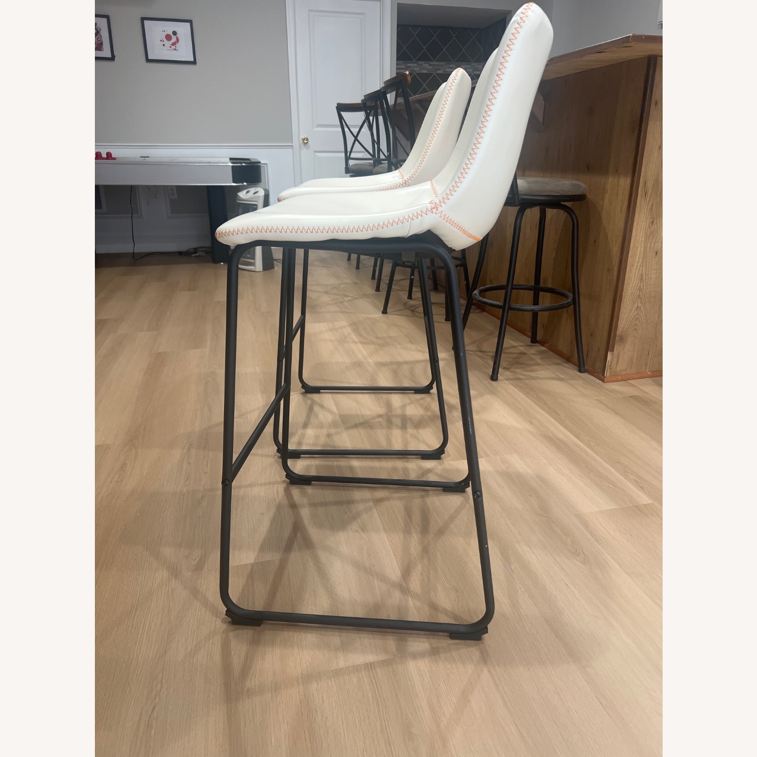 West Elm Slope Upholstered Bar Stools - image-3