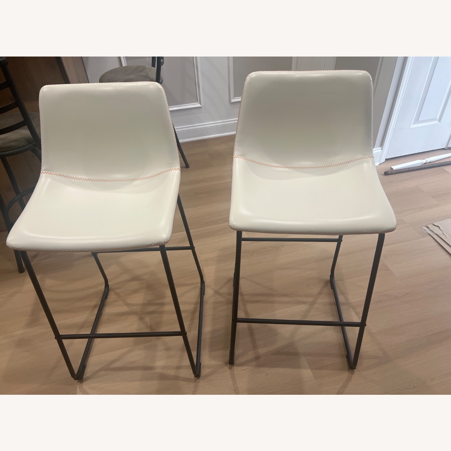 West Elm Slope Upholstered Bar Stools - image-2