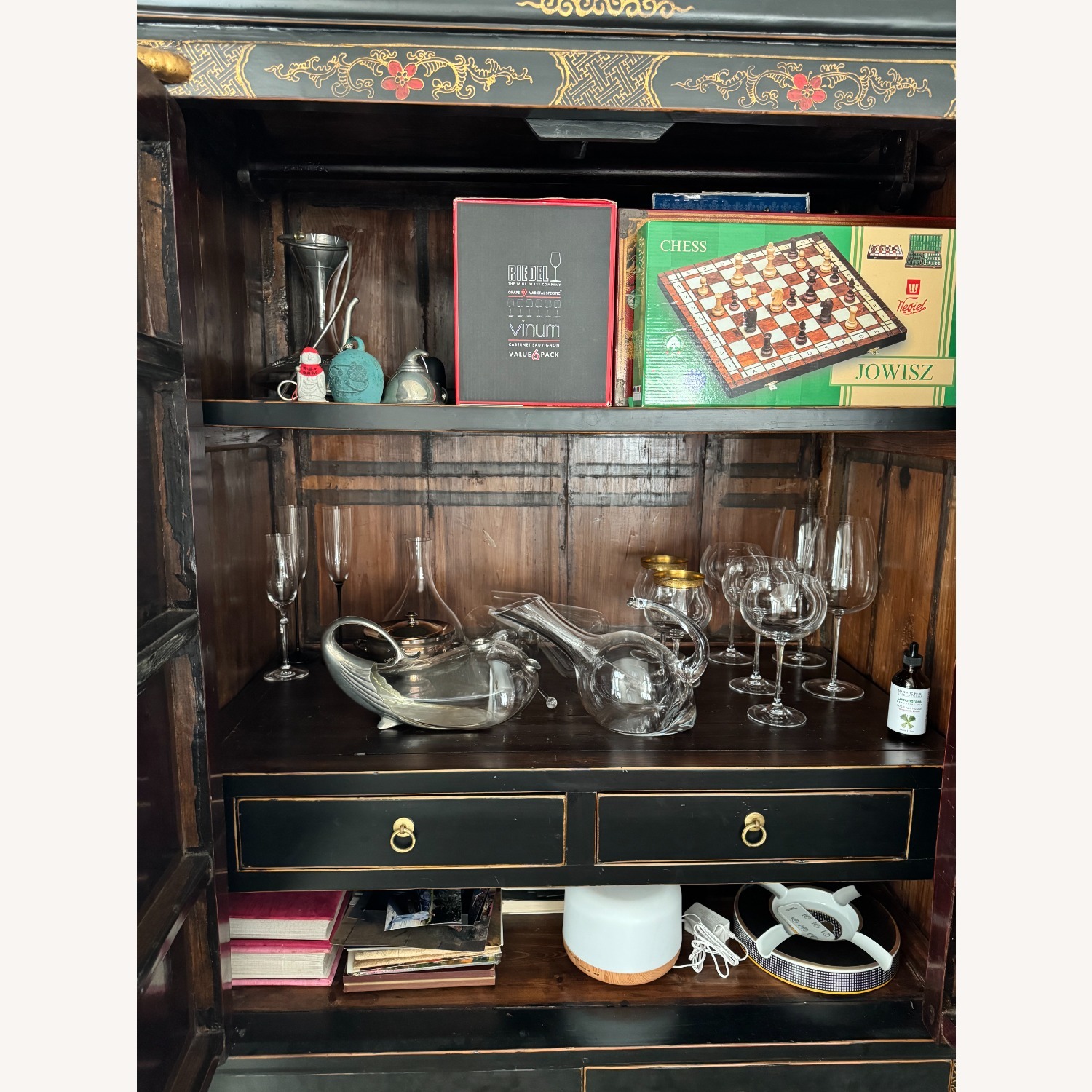 Antique Chinese Black Lacquer Cabinet - image-3