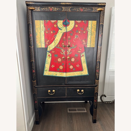 Used Antique Chinese Black Lacquer Cabinet for sale on AptDeco