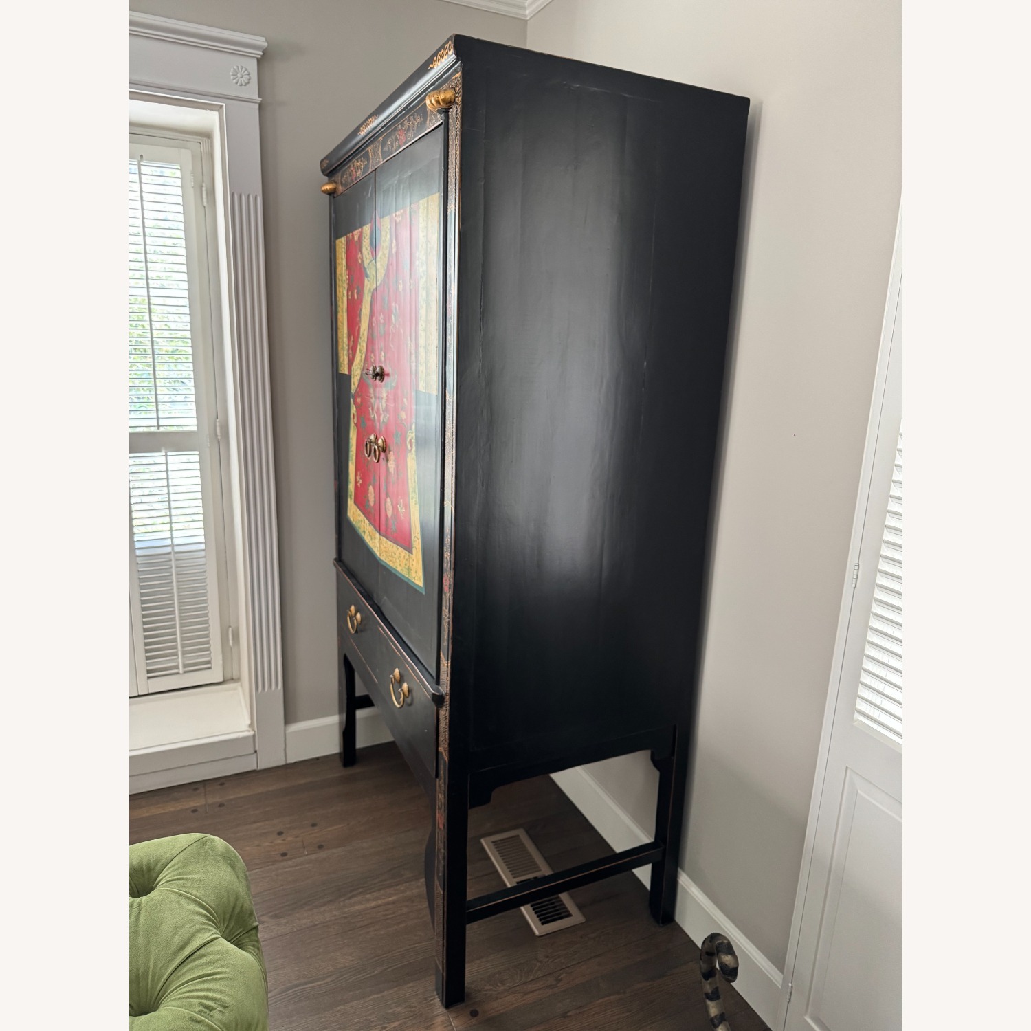 Antique Chinese Black Lacquer Cabinet - image-2