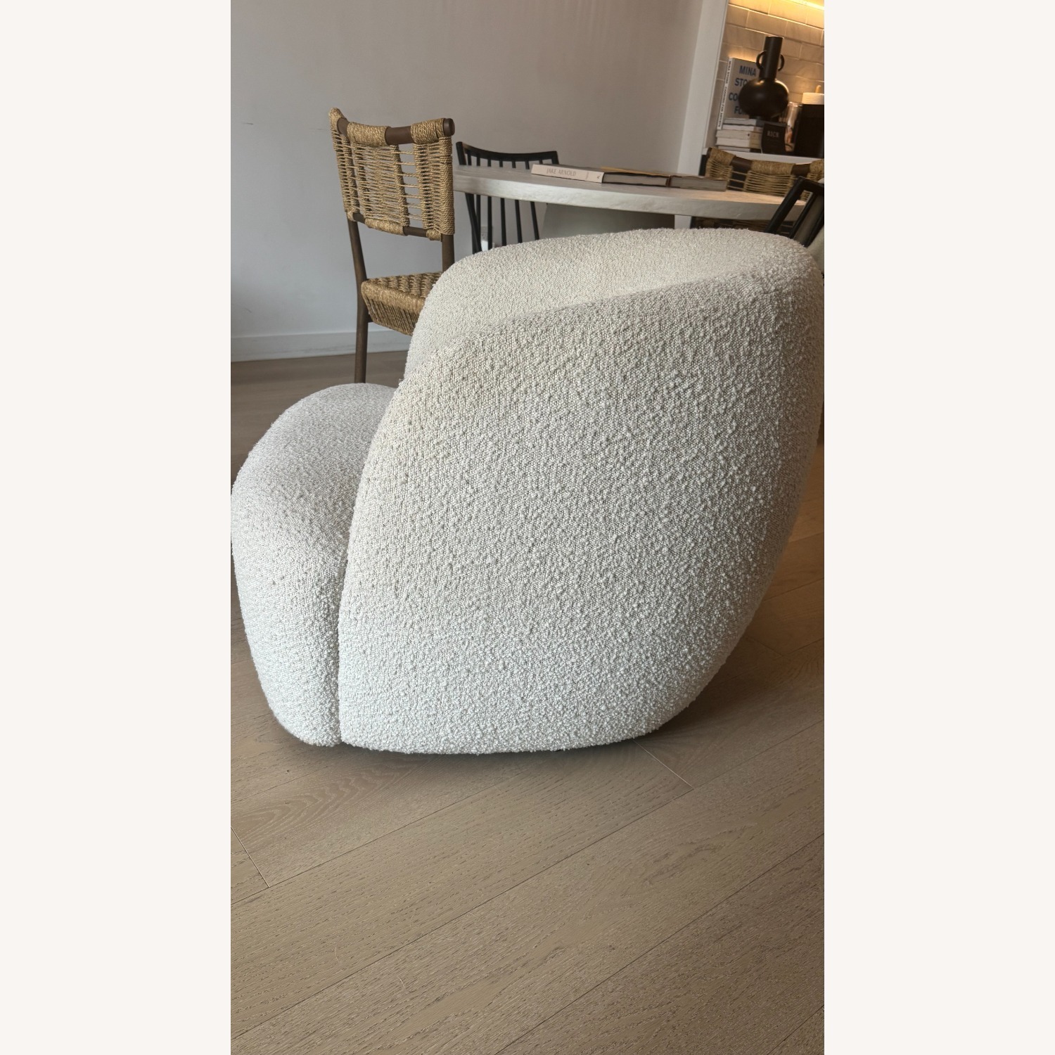 CB2 Gwyneth White Boucle Accent Chair - image-3