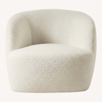CB2 Gwyneth White Boucle Accent Chair
