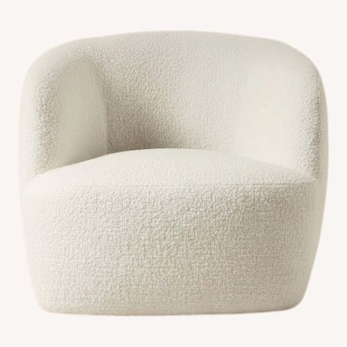 Used CB2 Gwyneth White Boucle Accent Chair for sale on AptDeco