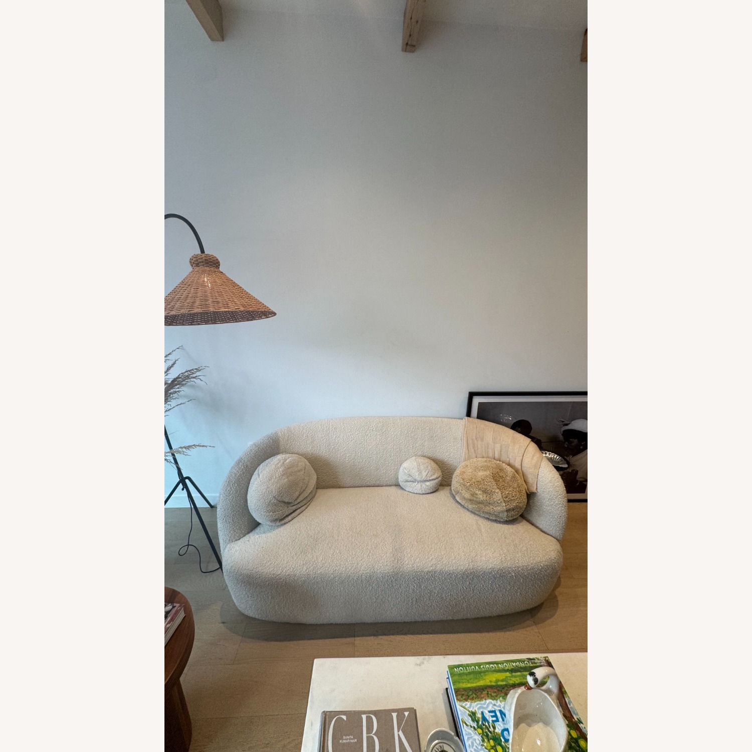 CB2 Gwyneth Paltrow 68" Ivory Boucle Loveseat - image-4