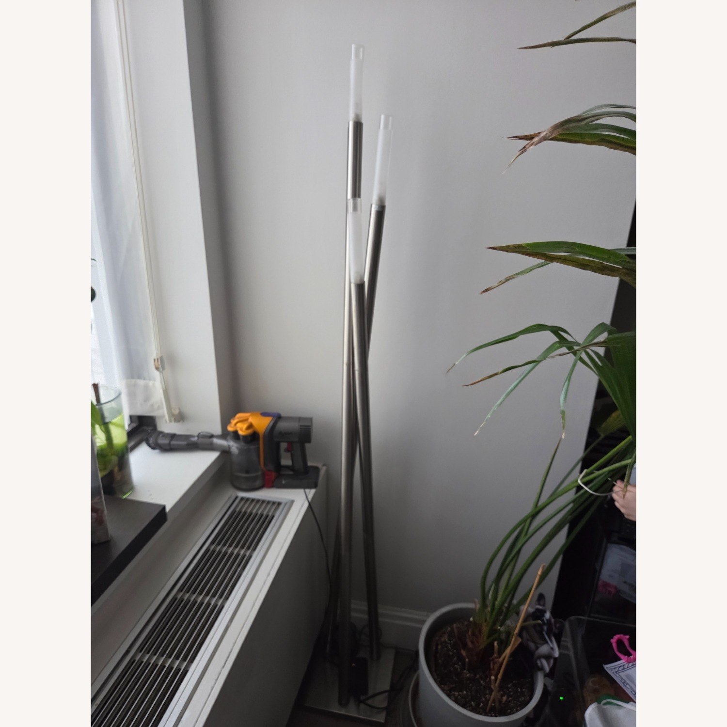 Silver Metal Modern Floor Lamp - image-1