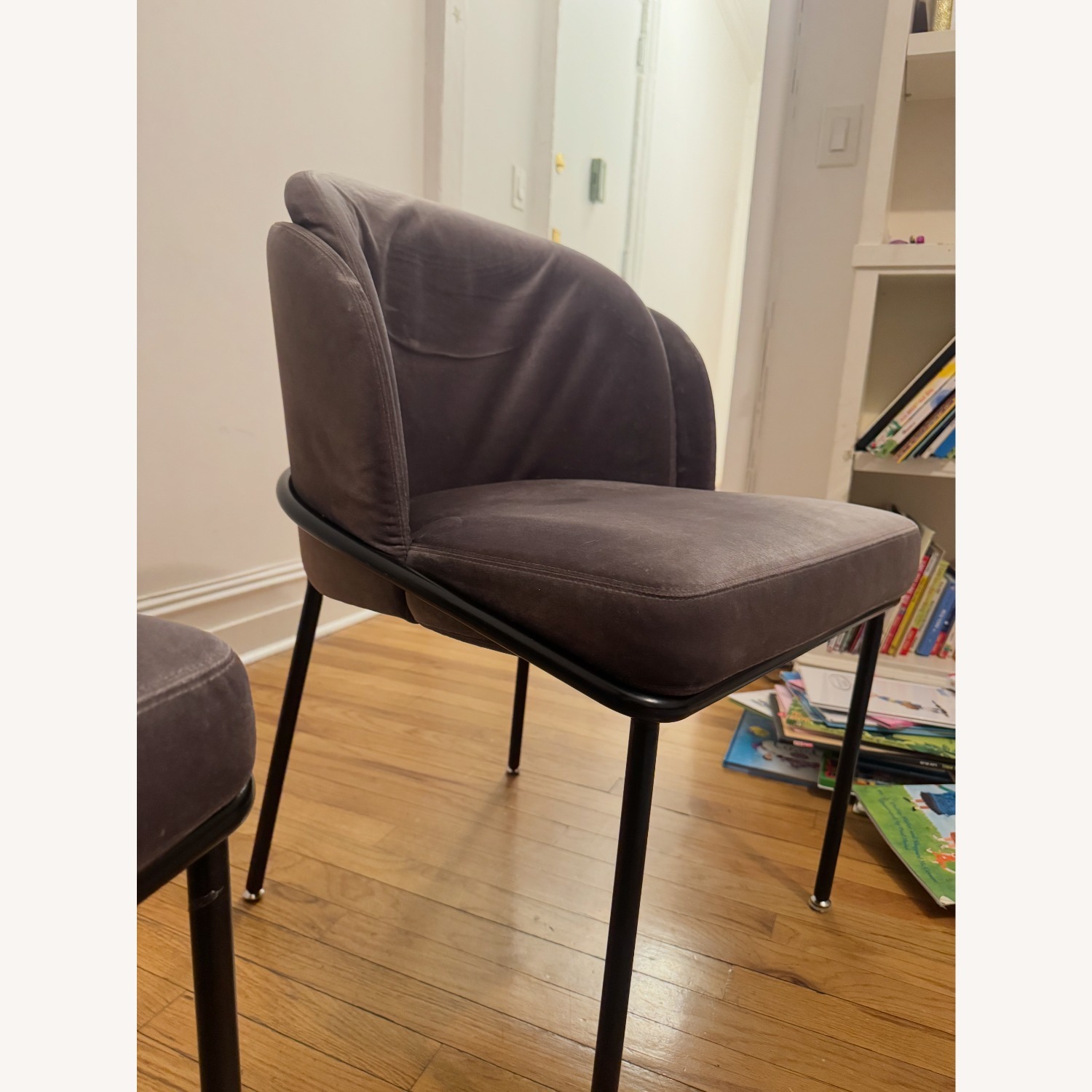 Rove Concepts Angelo Dark Gray Velvet Dining Chairs - image-2