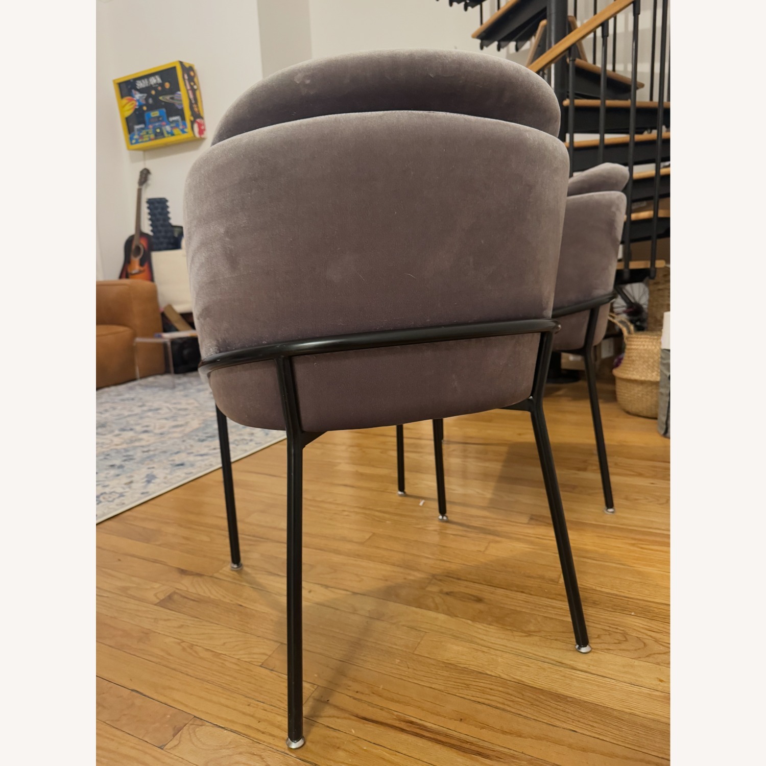 Rove Concepts Angelo Dark Gray Velvet Dining Chairs - image-6