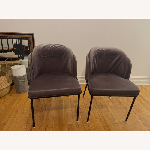 Used Rove Concepts Angelo Dark Gray Velvet Dining Chairs for sale on AptDeco