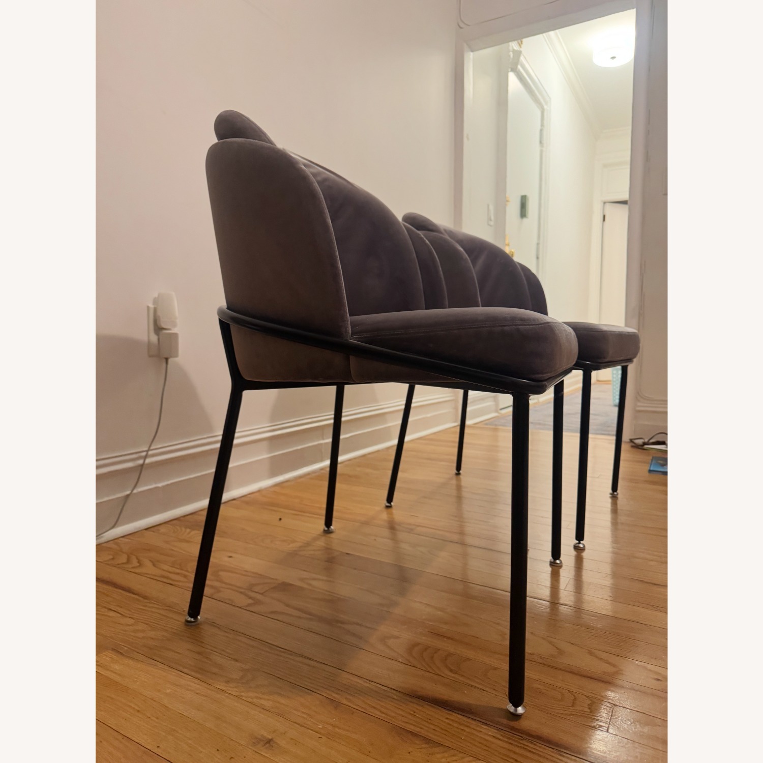 Rove Concepts Angelo Dark Gray Velvet Dining Chairs - image-4