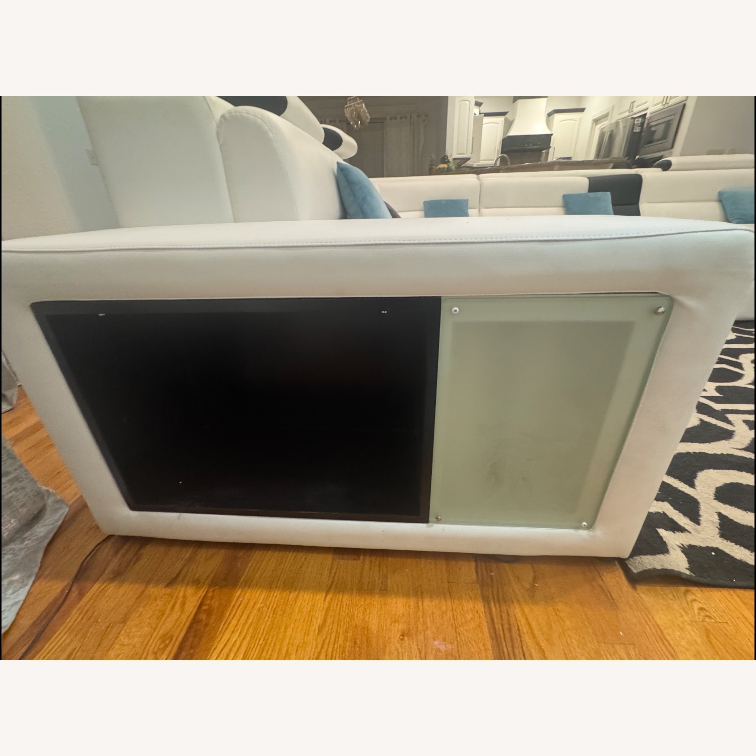 White Fabric 3+ Piece Sectional - image-3