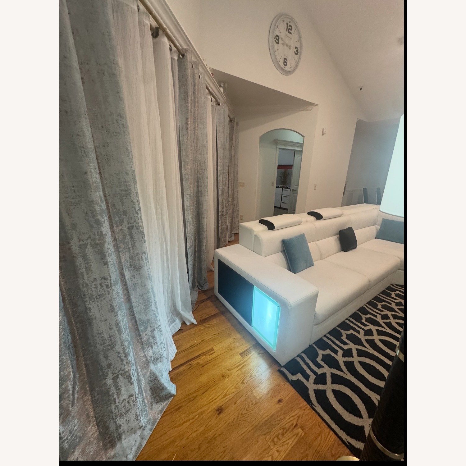 White Fabric 3+ Piece Sectional - image-10