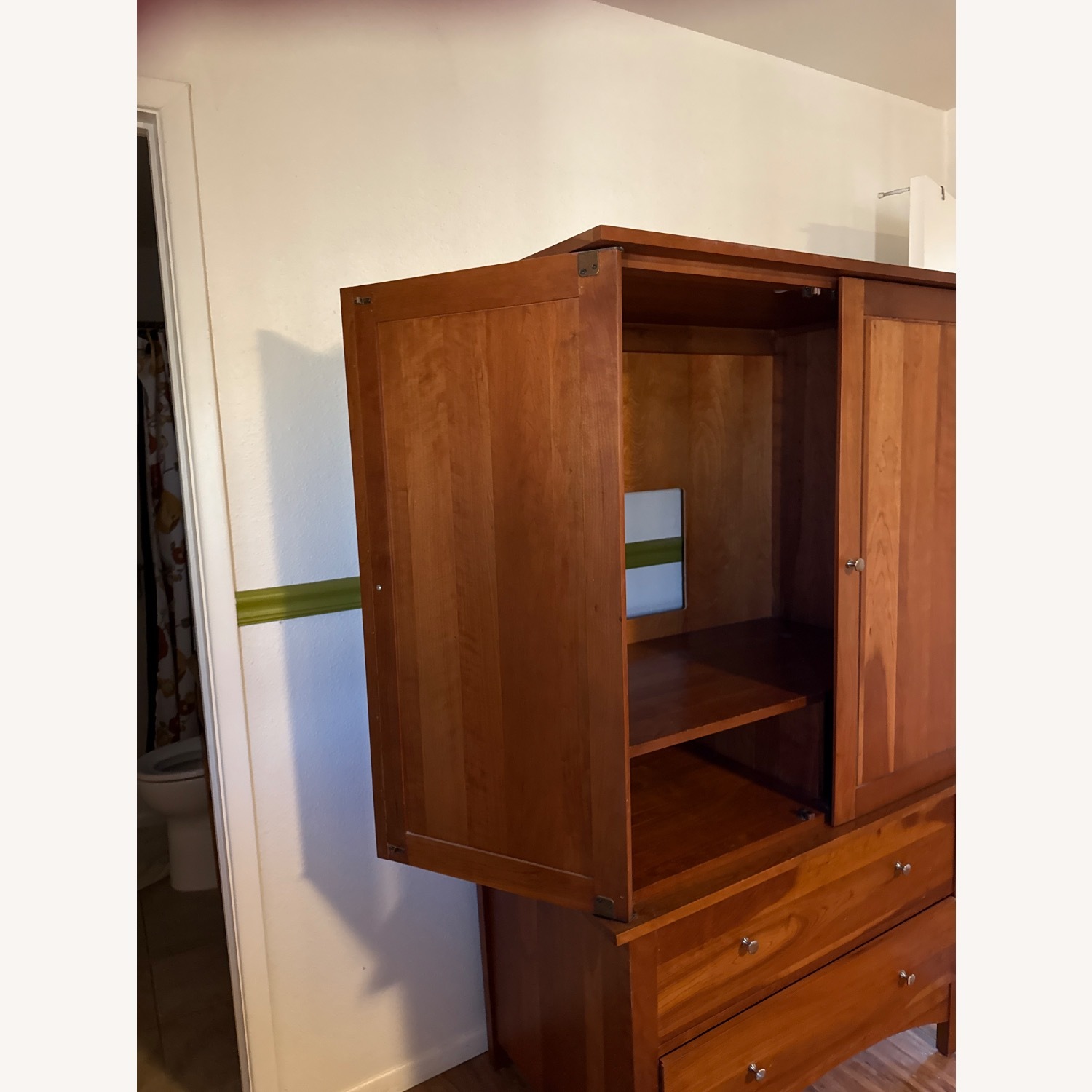 Dark Brown Wood Armoire - image-2