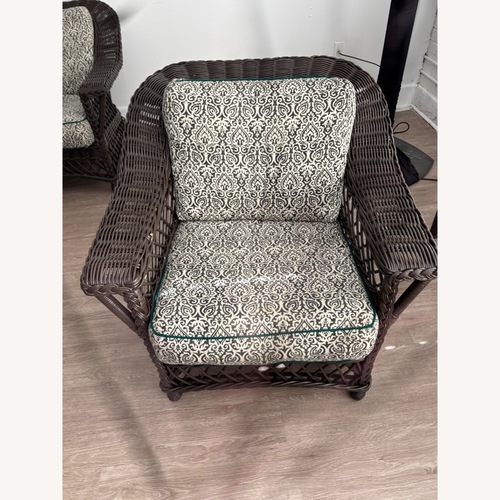 Used DNF Wicker Imports Dark Brown Wicker Armchair for sale on AptDeco